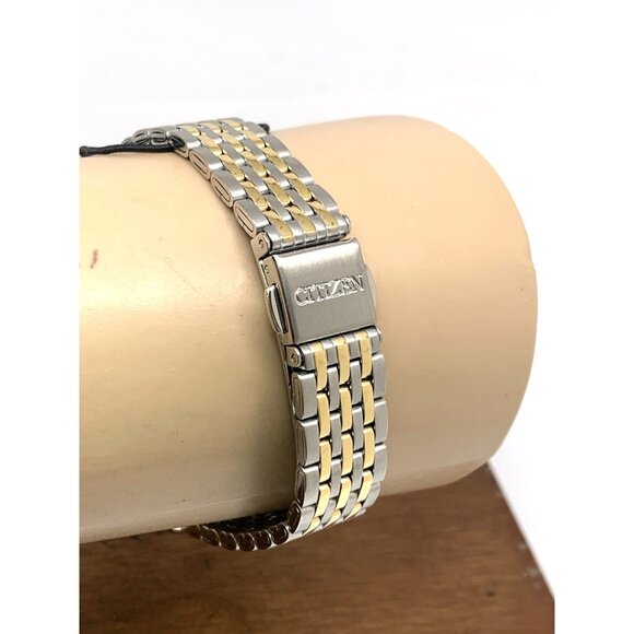 Citizen Women's Watch EJ5854-56A Quartz White Dial Two Tone Steel Tank Petite - Picture 10 of 14